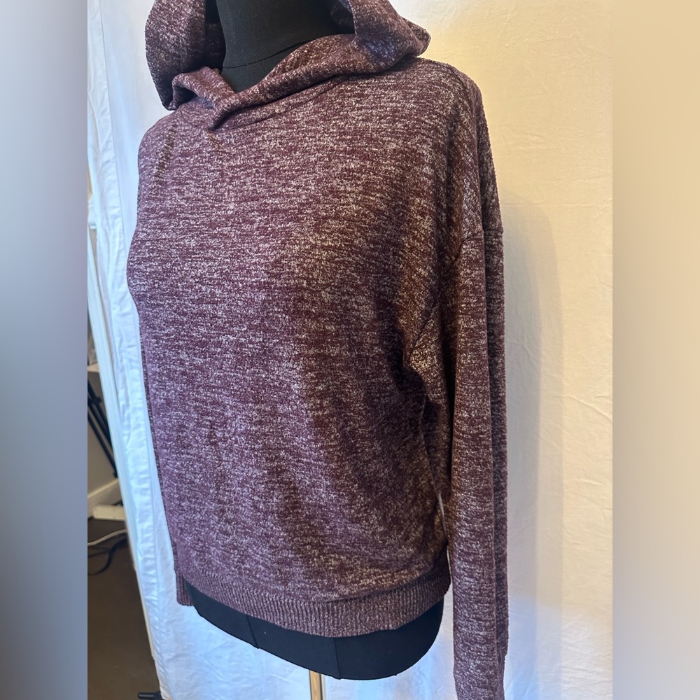 GAP Marled Pullover Hoodie‎ Sweater Plum Purple XS